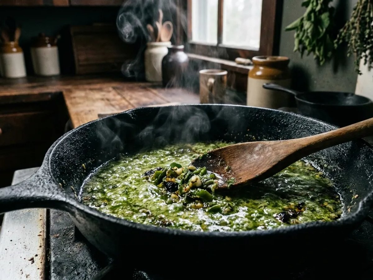 Jalape&ntilde;o butter being made in a cast iron skillet